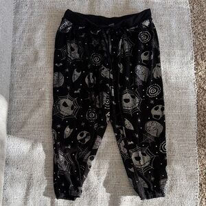 Disney Nightmare Before Christmas Black and Silver Halloween Jogger Pajamas